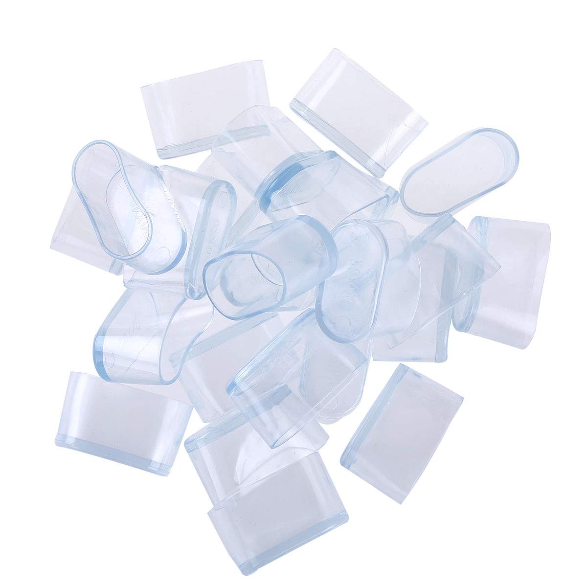 24Pcs Transparent PVC Furniture Leg Pads - 20x40mm Oval Floor Protectors for Chairs & Tables - Scratch-Resistant Hardwood Floor Protection - Ideal for Home, Office & Restaurant Use