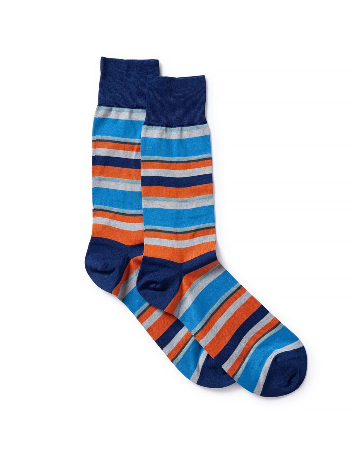 Multi-Stripe Royal Navy Socks for Men & Women - Comfortable & Stylish Crew Socks for Casual Wear, Sports & Everyday Use