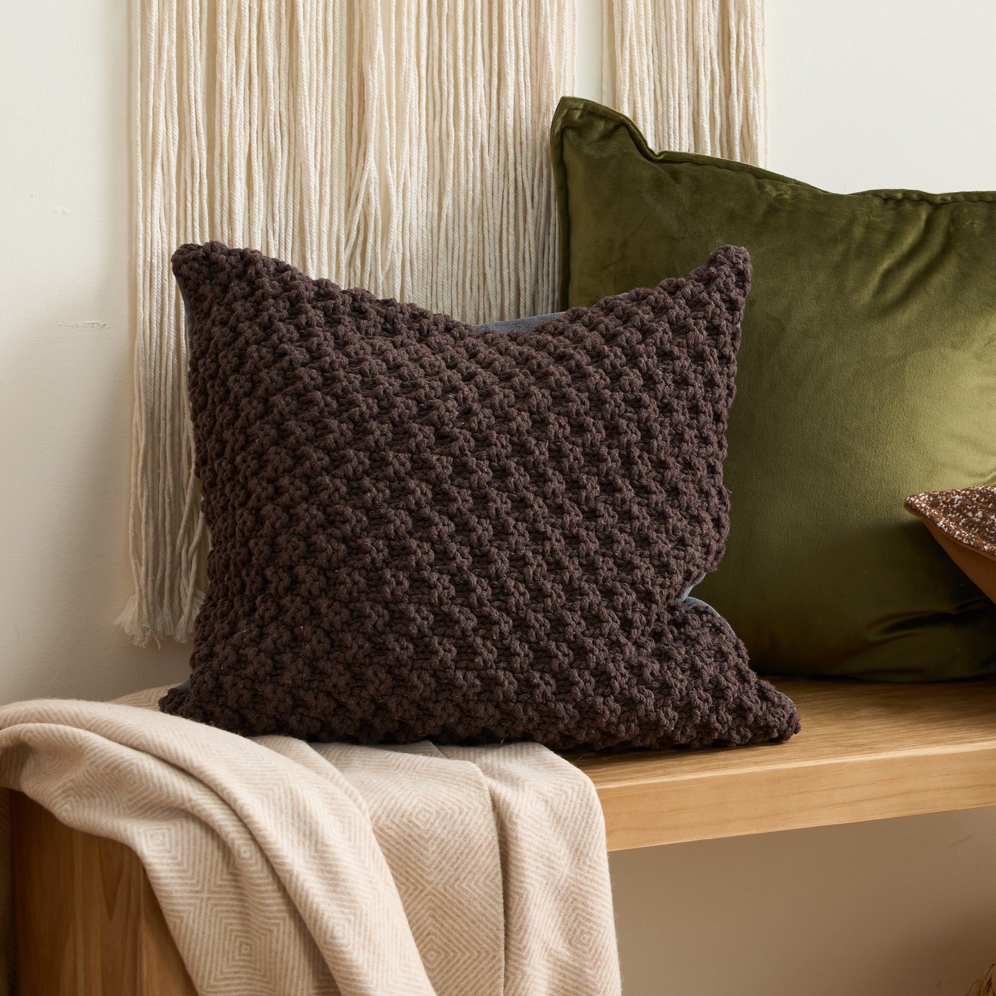 Handmade Boho Cushion Cover - Soft Cotton Pillow Case for Sofa, Bed, or Chair - Perfect for Home Decor, Living Room, and Bedroom Styling