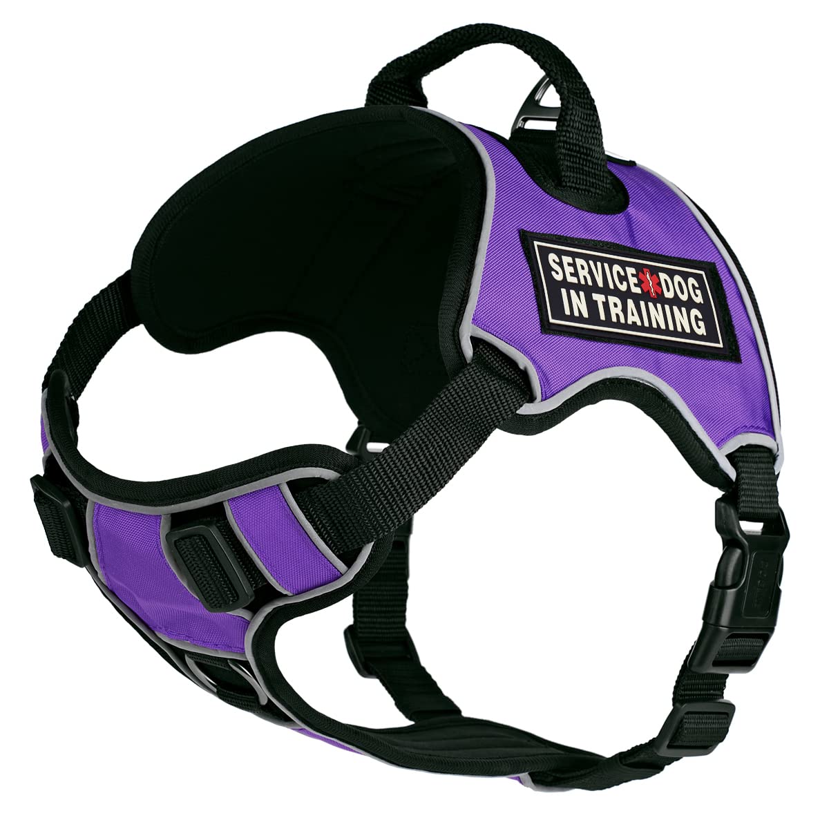 No-Pull Dog Harness with Reflective Patches & Quick Release Buckles - Adjustable 36-45