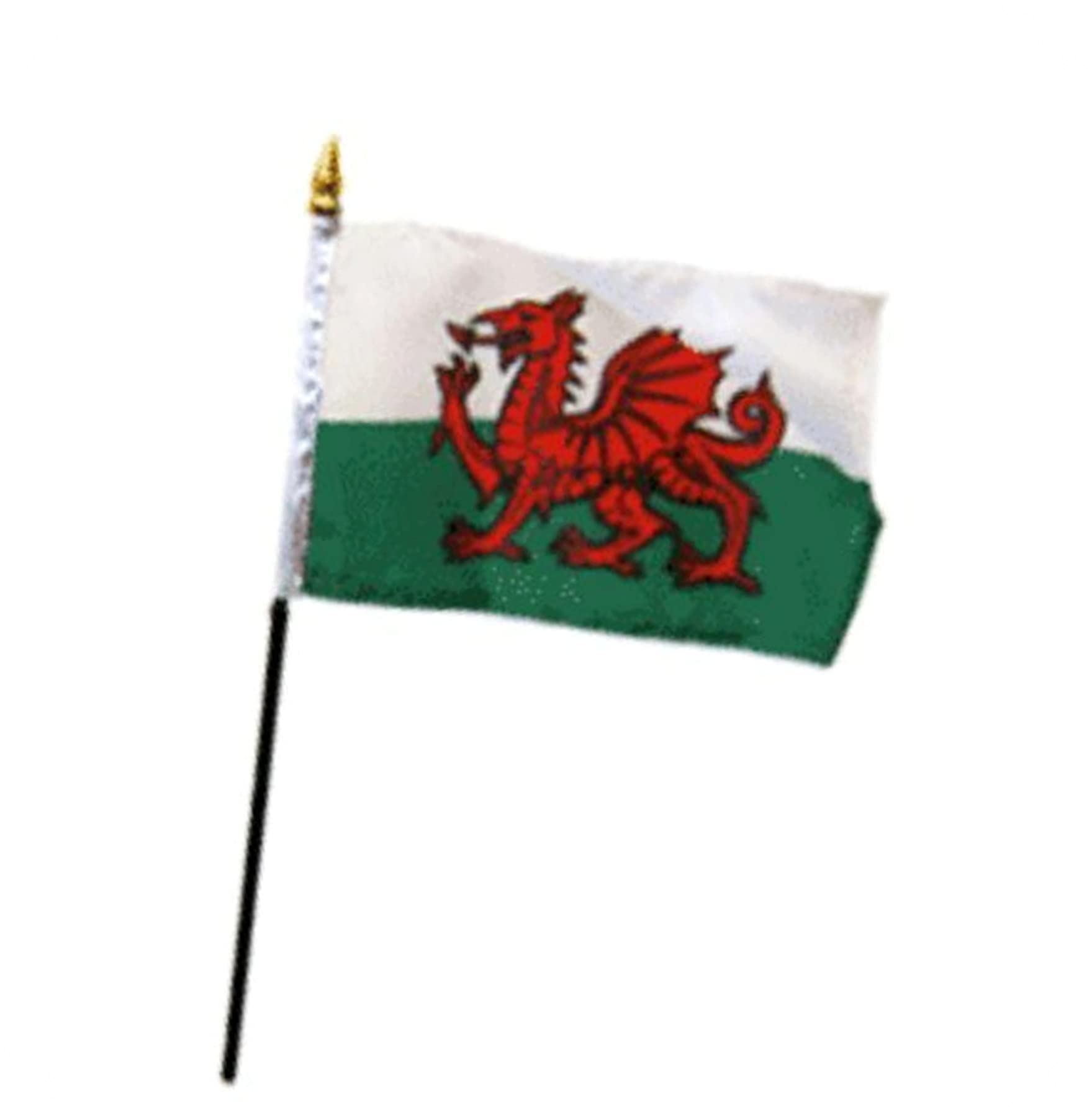 6 Pack 4x6 Inch Wales Desk Flags - All Weather Indoor Outdoor Table Stick Flags for Office, Wall Decor, Parties & Events (TR07327WI) - Perfect for Home, School, Sports & Celebrations
