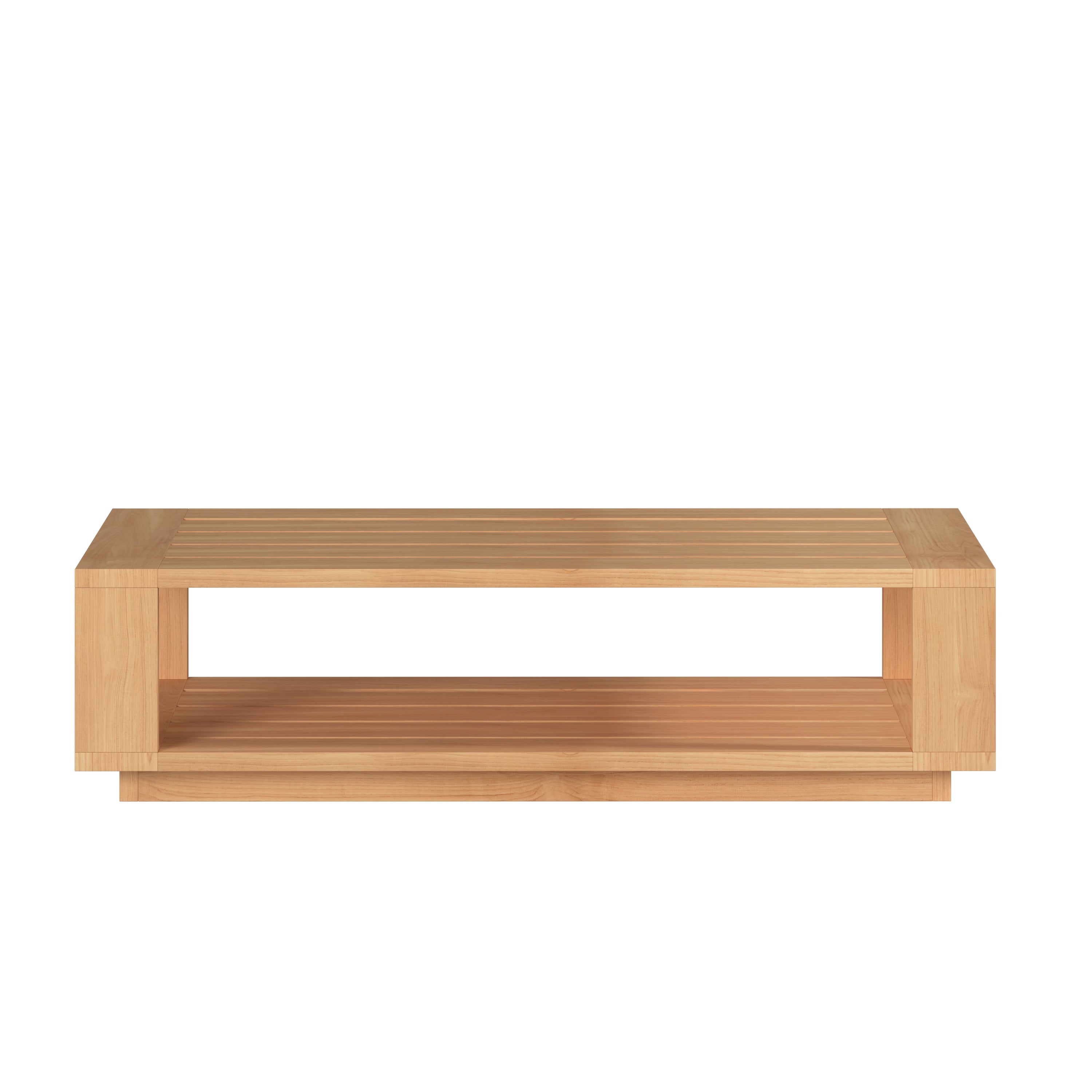Premium Teak Outdoor Coffee Table - Weather-Resistant Rectangular Design for Patio, Garden, and Poolside Use