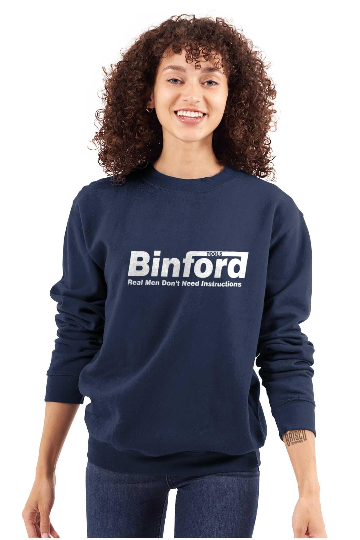 Brisco Brands Binford Tools Real Men No Instruction Sweatshirt - Unisex Pullover Hoodie for Men & Women | Perfect for DIY Projects, Construction Work & Casual Wear