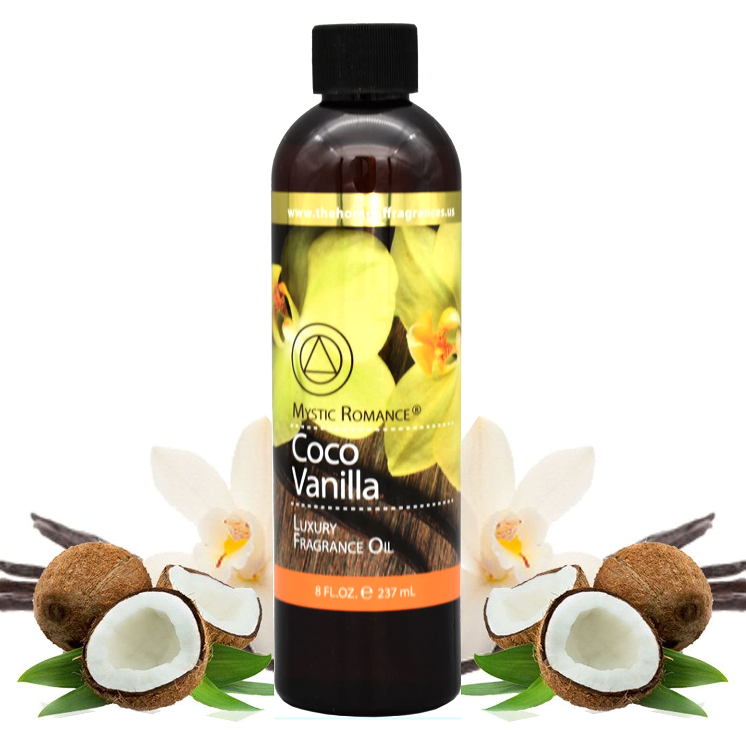 Premium Coco Vanilla Fragrance Oil - 237mL Aromatherapy Essential Oil for Diffusers, Burners & Candle Making | Air Freshener, Odor Eliminator & Home Scenting | Perfect for Relaxation, Spa & Stress Relief