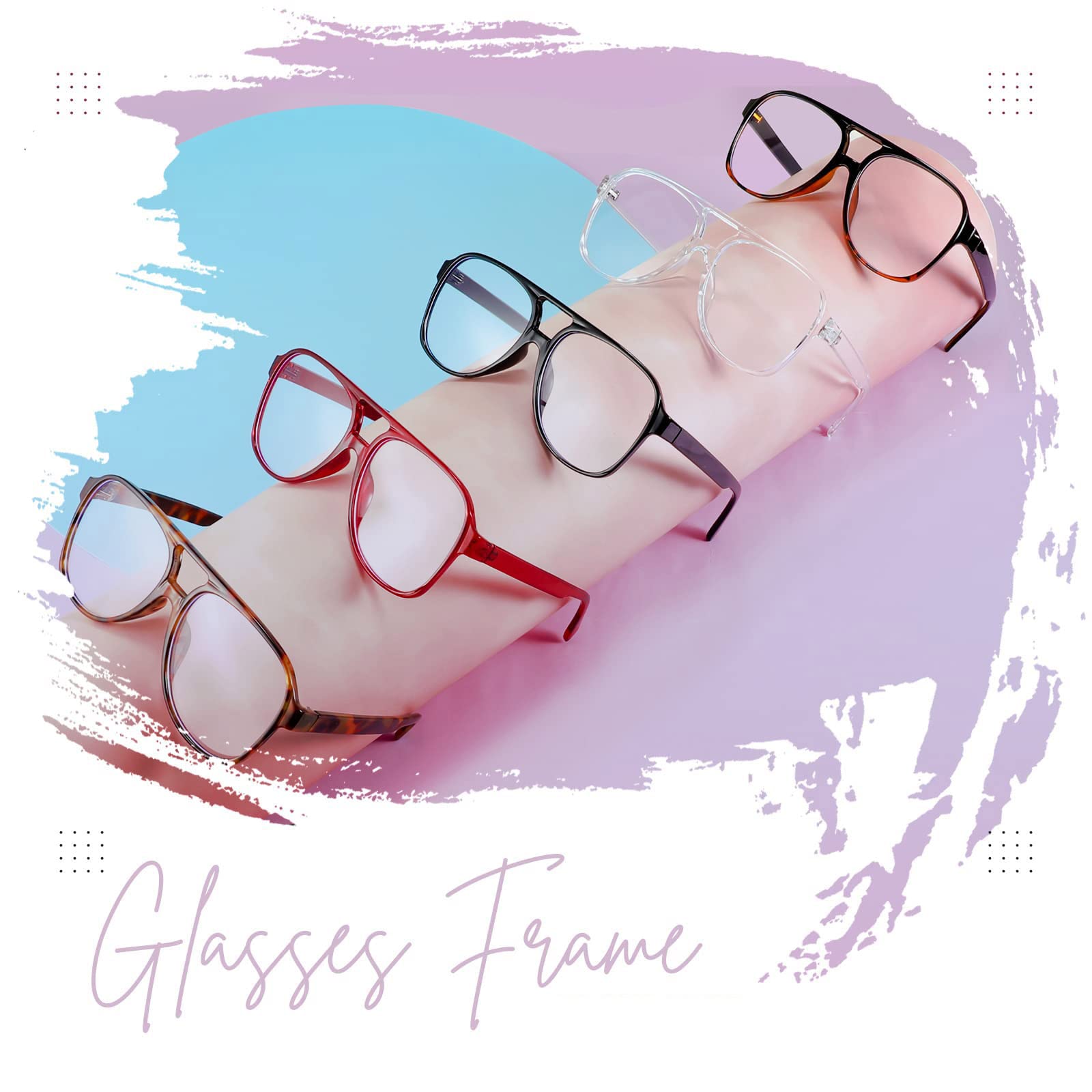 FEISEDY Retro 70s Aviator Sunglasses - Blue Light Blocking Computer Glasses for Women & Men - Oversized Square Frame (B2888) - Perfect for Office Work, Gaming & Screen Time Protection
