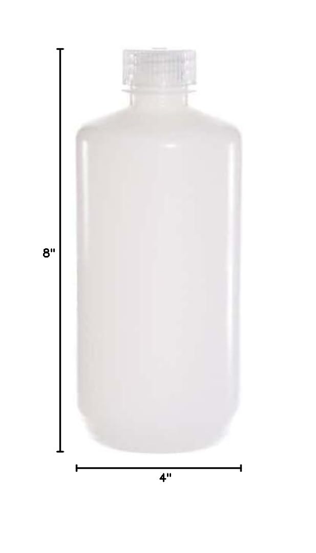 500ML (16OZ) Narrow Mouth HDPE Plastic Reagent Bottles with Secure Caps - Pack of 40 - Ideal for Laboratory, Chemical Storage & DIY Projects