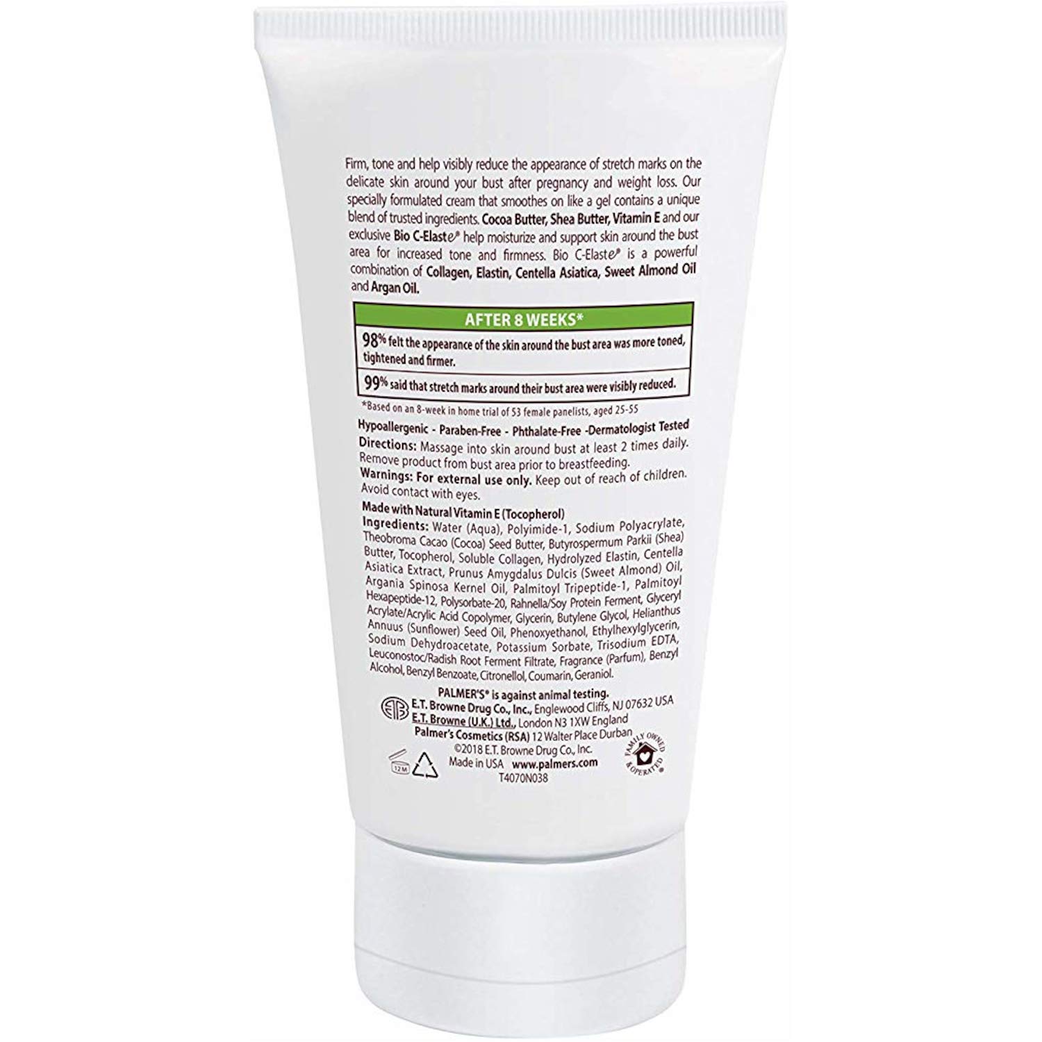 Palmer's Cocoa Butter Formula Bust Firming Massage Cream 4.4 oz (Pack of 9) - Skin Tightening & Moisturizing Lotion for Women - Perfect for Post-Pregnancy, Weight Loss & Anti-Aging Care