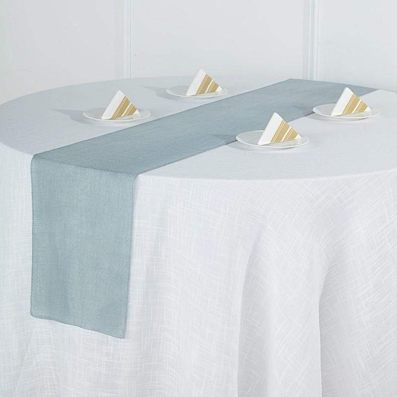 12x108 Inch Premium Faux Burlap Polyester Table Runner - Elegant Dining Decor for Weddings, Parties & Holiday Tablescapes
