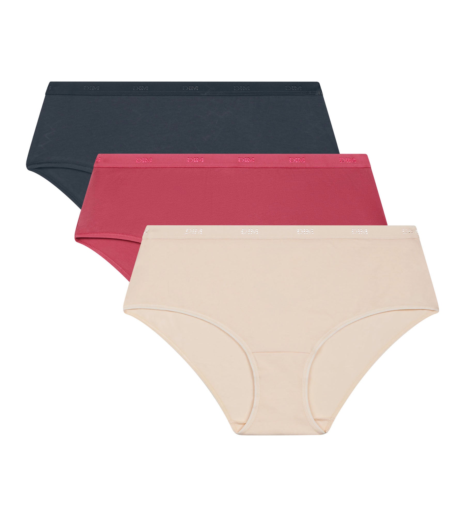 3 Pack Women's Cotton Stretch Underwear - Beige, Pink, Gray with Pockets | Soft & Breathable for Daily Wear, Travel & Yoga