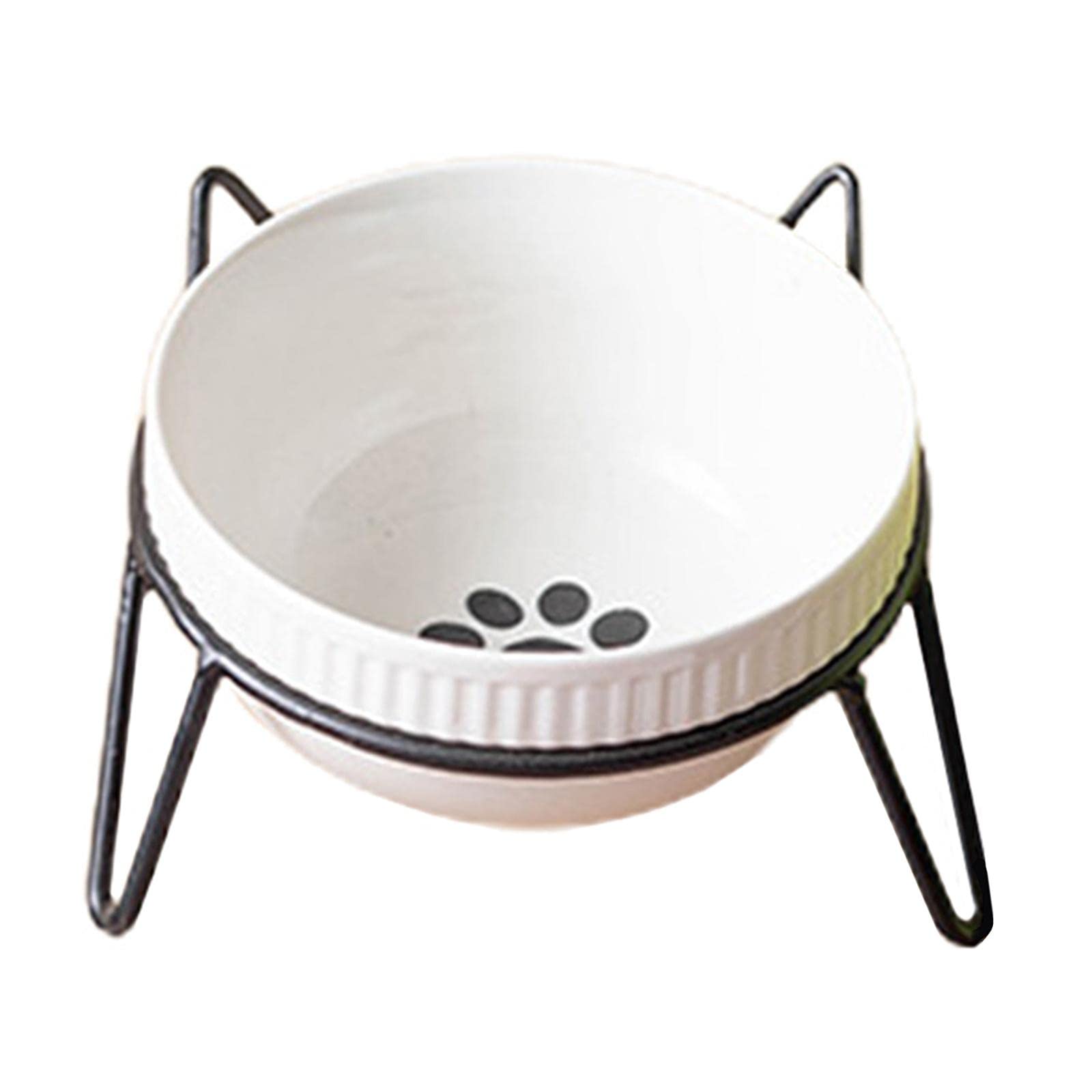 Premium Iron Pet Bowl Stand Holder - Single Feeder for Dogs & Cats - Durable Black Food Bowl for Mealtime & Feeding Station Use