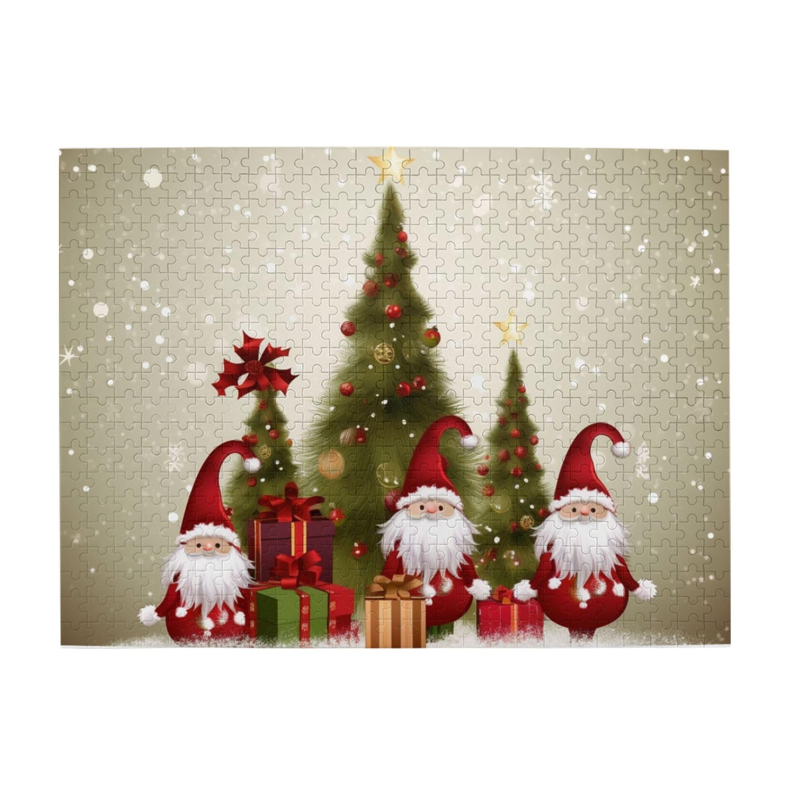 500-Piece Merry Christmas Jigsaw Puzzle - Personalized Wooden Photo Puzzle for Adults & Families - Classic 20.4