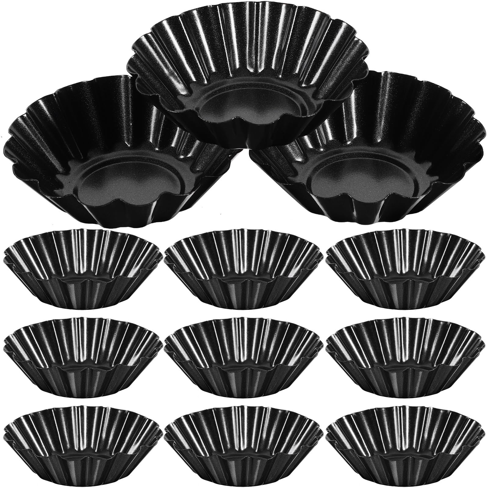 12-Piece Mini Egg Tart Molds Set - 2 Inch Baking Tart Shells for Kutsinta, Fruit Tarts, Cupcakes & Cookies | Perfect for Home Baking, Dessert Parties & Gift Giving