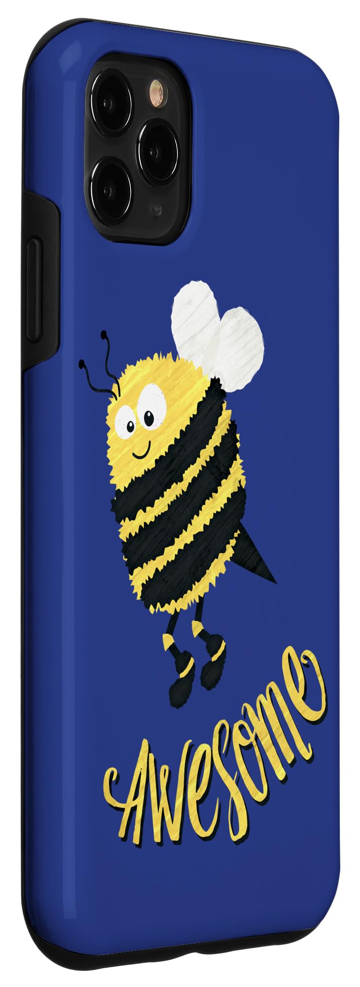 iPhone 11 Pro Max Case - Funny 'Be Awesome' Bumblebee Honey Design - Cute & Positive Phone Cover for Women & Men - Perfect for Everyday Use, Work & School
