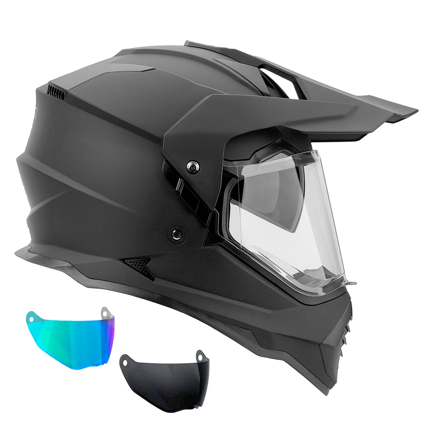 Dual Sport Motorcycle Helmet - DOT & ECE Certified for Off-Road & Street Riding - Lightweight & Ventilated for Adventure & Commuting