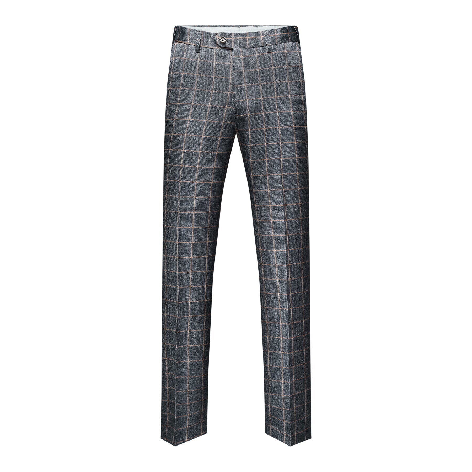 3 Piece Slim Fit Grey Plaid Modern Suit for Men - Business Formal & Wedding Attire - Office, Interviews & Special Occasions