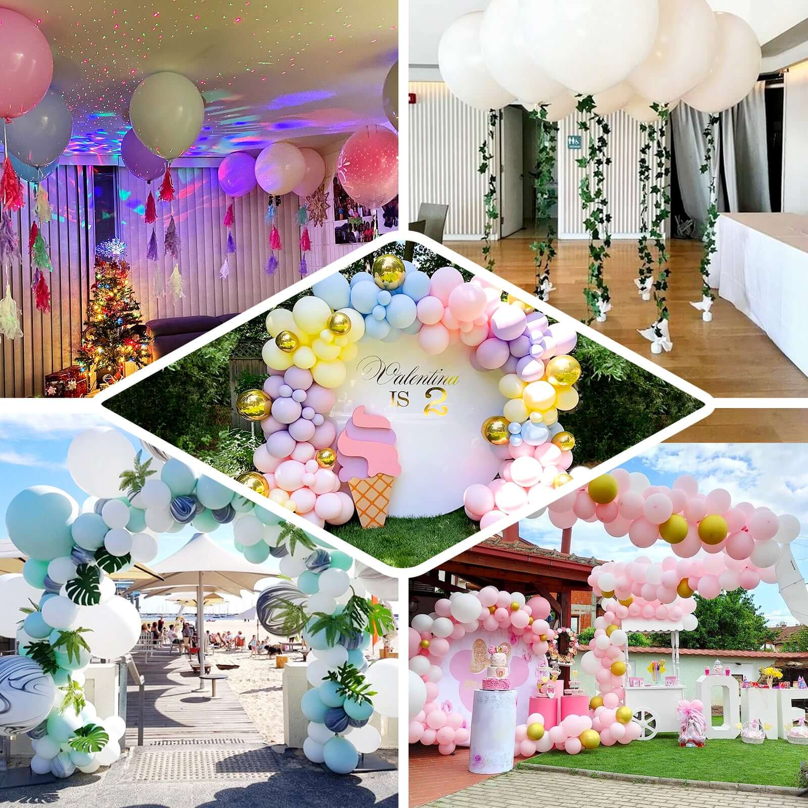 10 Pack 18 Inch Matte Pastel Ice Blue Latex Balloons for Party Decorations - Helium or Air Fill - Perfect for Baby Showers, Weddings & Birthday Parties