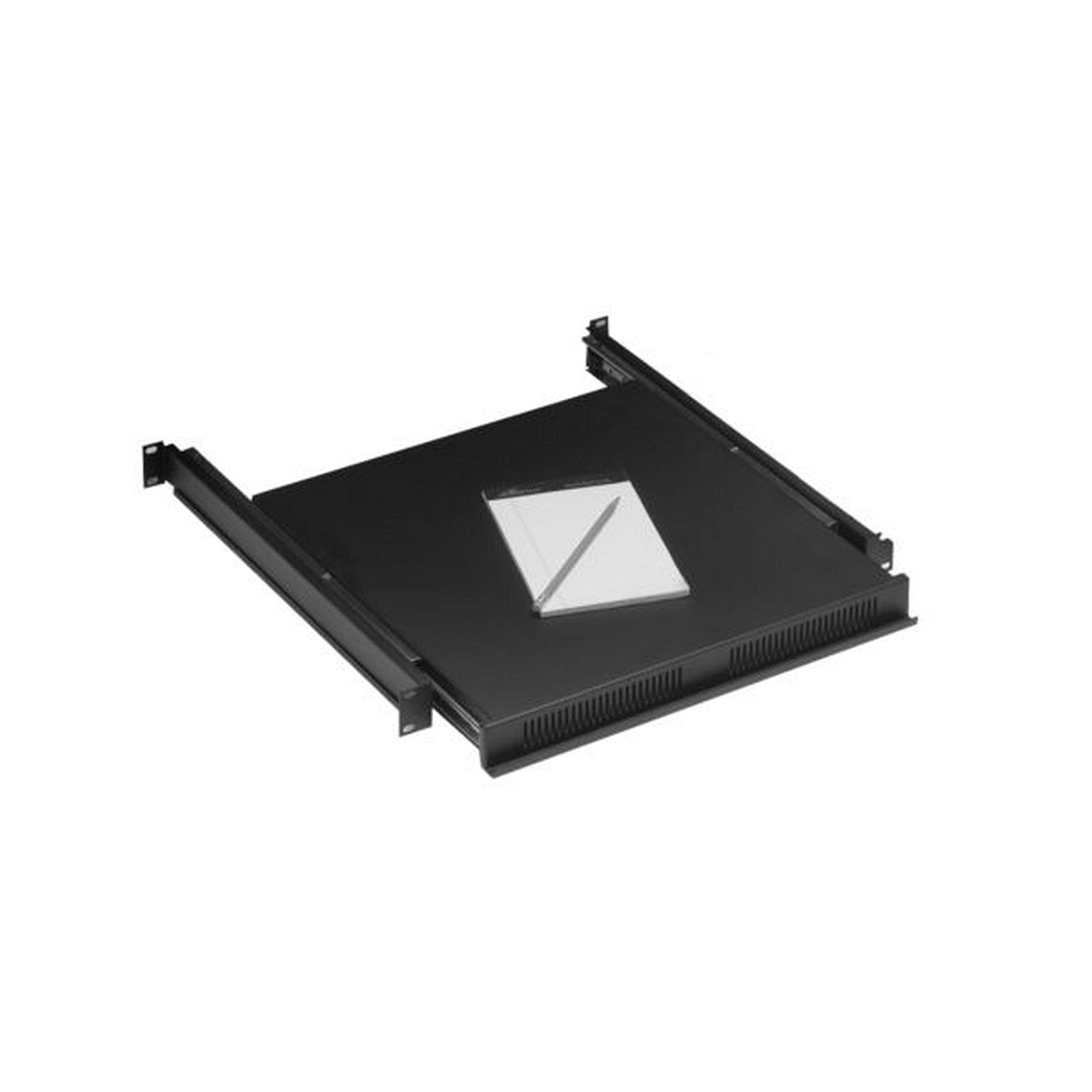Lowell RSD-116 1U Reversible Sliding Rack Shelf & Drawer - Black | Server Rack Organizer for Network Equipment & Data Center Storage