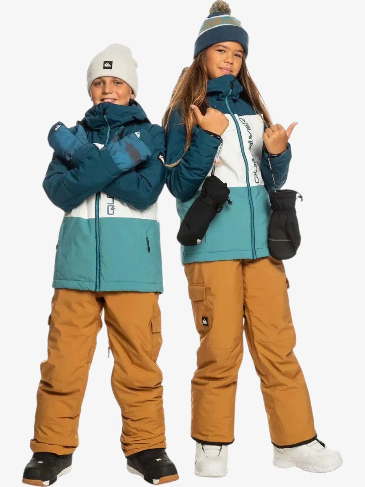 Quiksilver Boys' Side Hit Snow Jacket - Blue & White - Waterproof Winter Coat for Kids - Perfect for Skiing, Snowboarding & Outdoor Adventures