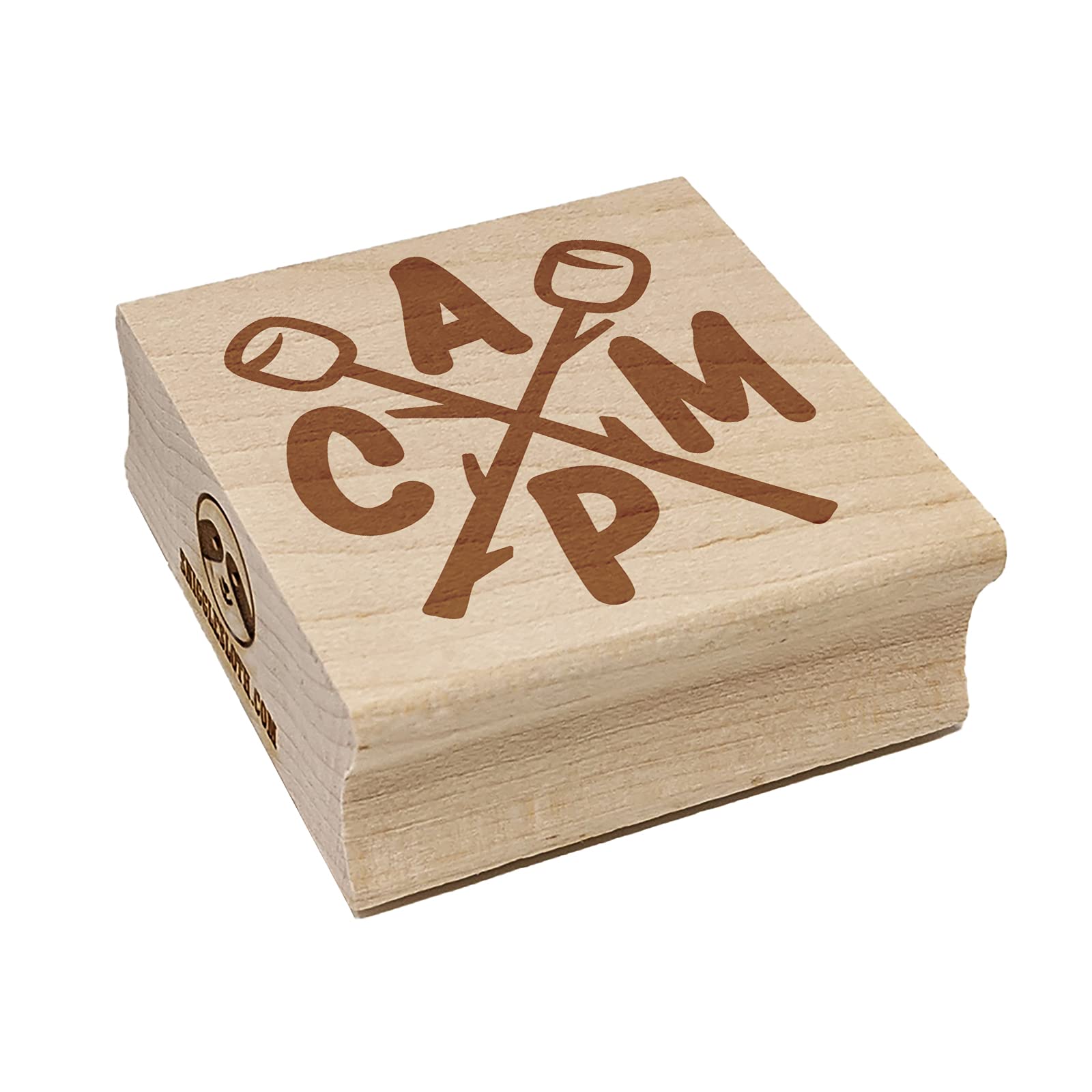 Premium Camp Crossed Marshmallows Rubber Stamp for DIY Scrapbooking, Card Making & Camping Crafts - 1.25 Inch Small Square Stamp for Hiking Memories & Outdoor-Themed Projects