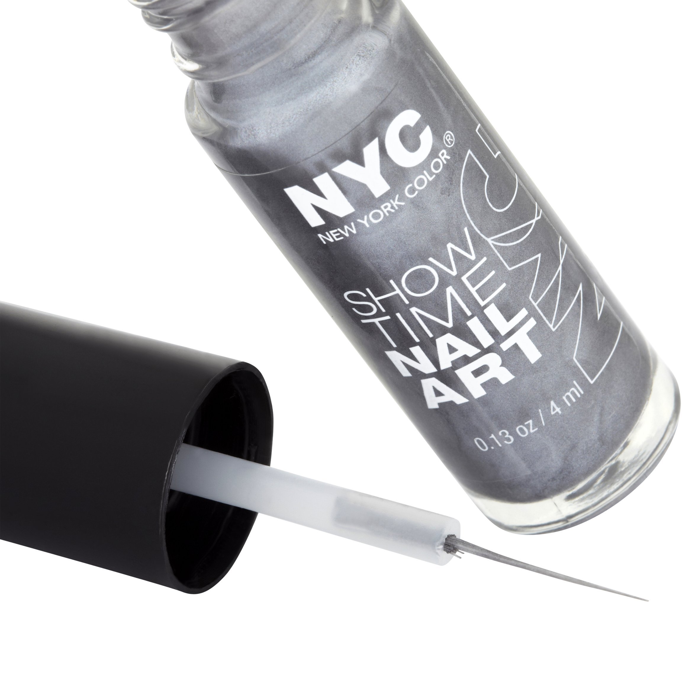 NYC Showtime Nail Art Number 002 - Silver Glitter Nail Polish | Professional Salon Quality Nail Lacquer for Parties, Weddings & Special Occasions