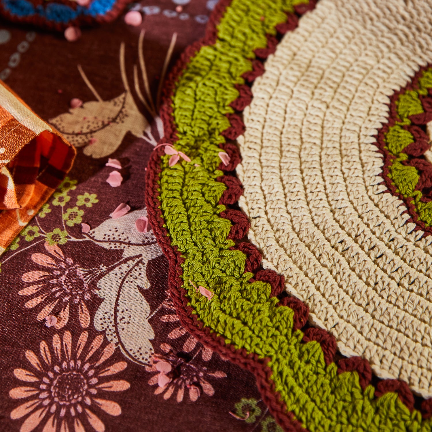 Hema Crochet Placemat Set - Handmade Cotton Table Mats for Dining, Kitchen, and Home Decor - Perfect for Farmhouse, Boho, and Rustic Style Decorations
