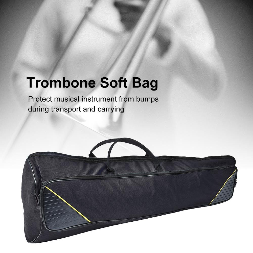 Portable Alto/Tenor Trombone Shoulder Bag - Durable Musical Instrument Case for Trombone Players - Compact & Lightweight Design - Perfect for School, Band Practice & Travel (Black)