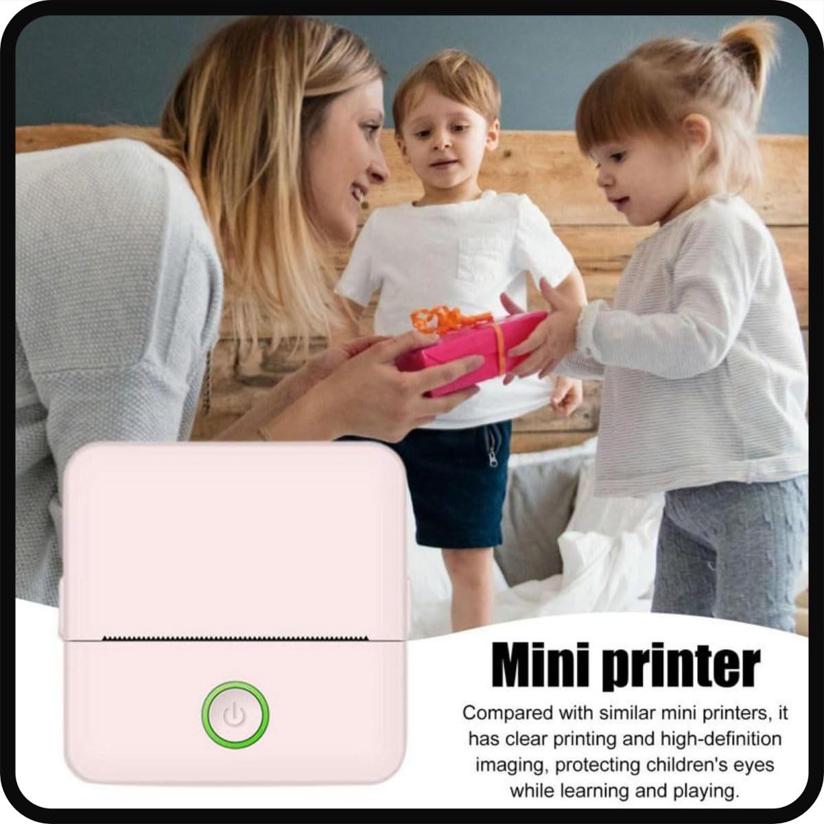 APAAZO Doodle Dash Mini Printer - Portable Bluetooth Inkless Sticker Printer for Notes & Doodles - Pink | Perfect for School, Office & Creative Journaling