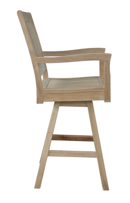 Anderson Teak Rialto Swivel Bar Armchair CHB S087 - Premium Outdoor Patio Bar Stool for Poolside, Deck, and Garden Relaxation