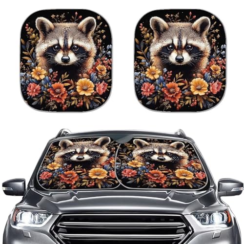 Raccoon Floral Black