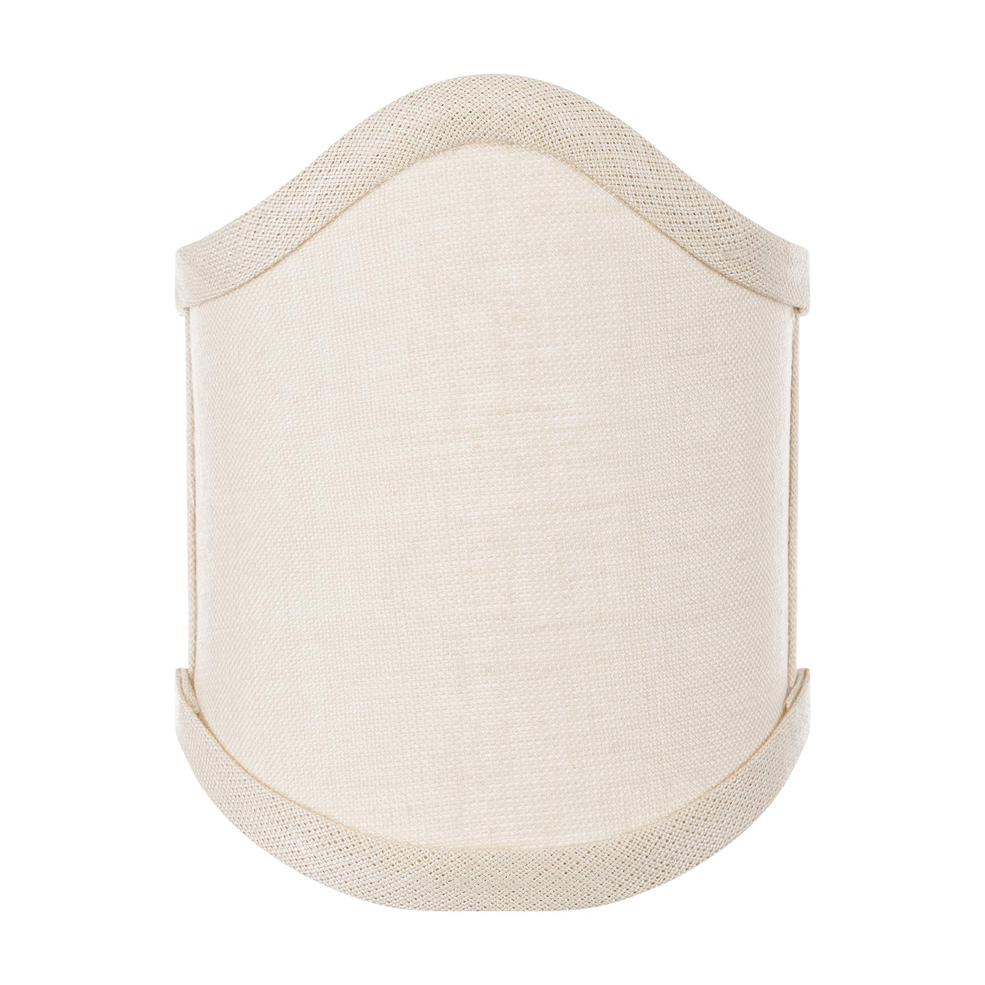 Upgradelights Beige Linen 4 Inch Scalloped Wall Sconce Clip-On Lamp Shade - Perfect for Bedroom, Living Room & Office Lighting Decor