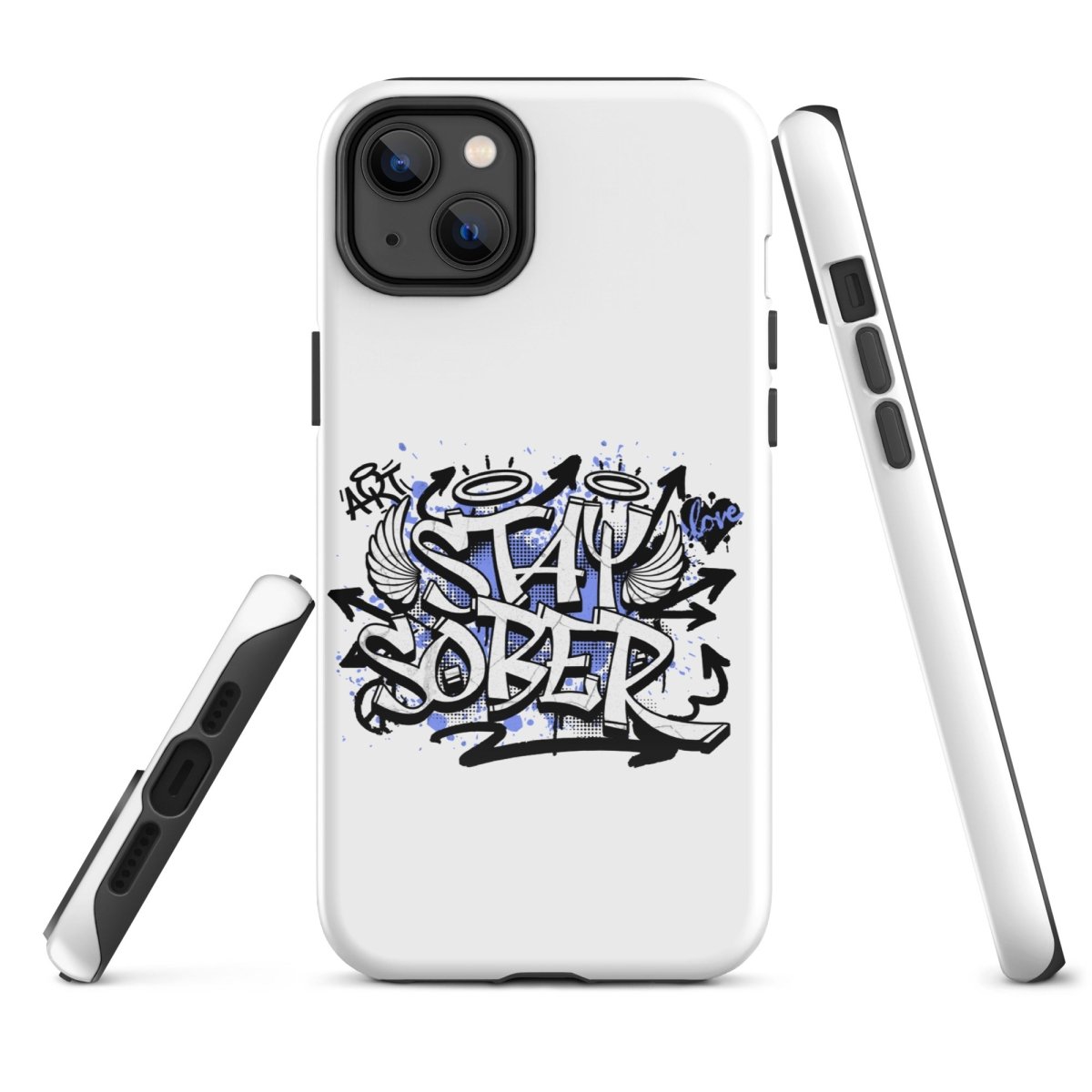 Stay Sober Graffiti Design iPhone Case - Trendy Protective Cover for iPhone 13/14/15 Pro Max - Perfect for Nightlife, Concerts & Urban Lifestyle