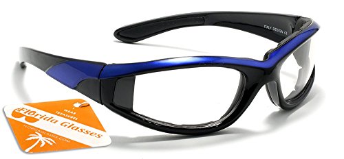 Black - Blue Frame W/ Clear Lens
