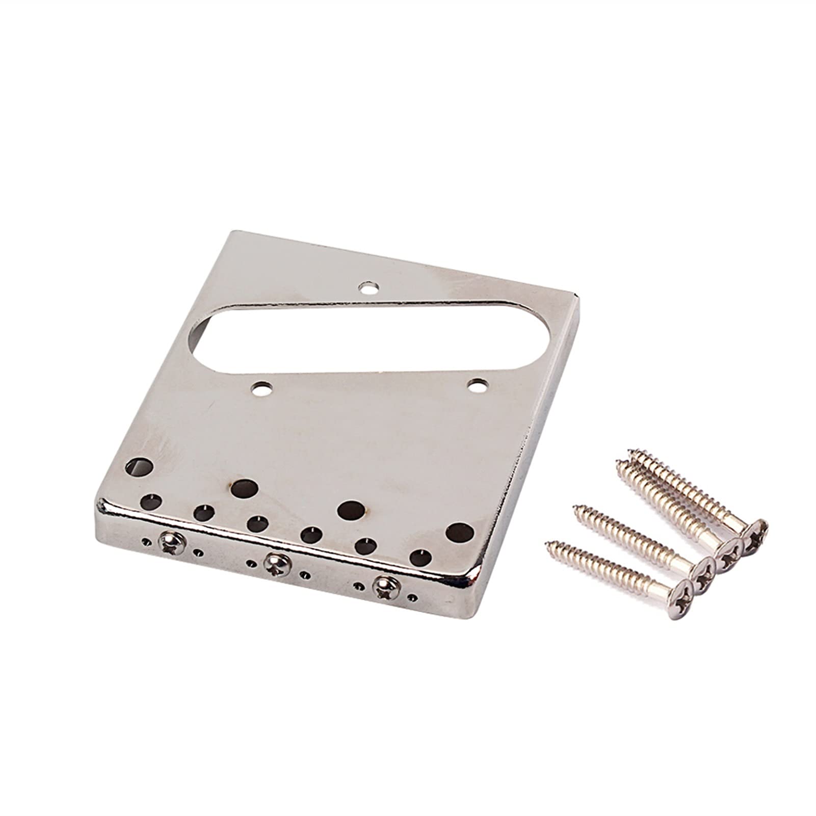 Vintage Style Fixed Tele Electric Guitar Bridge with Brass Saddles - Chrome Guitar Tailpiece for Enhanced Tone & Sustain - Perfect for Telecaster Upgrades & DIY Guitar Repairs