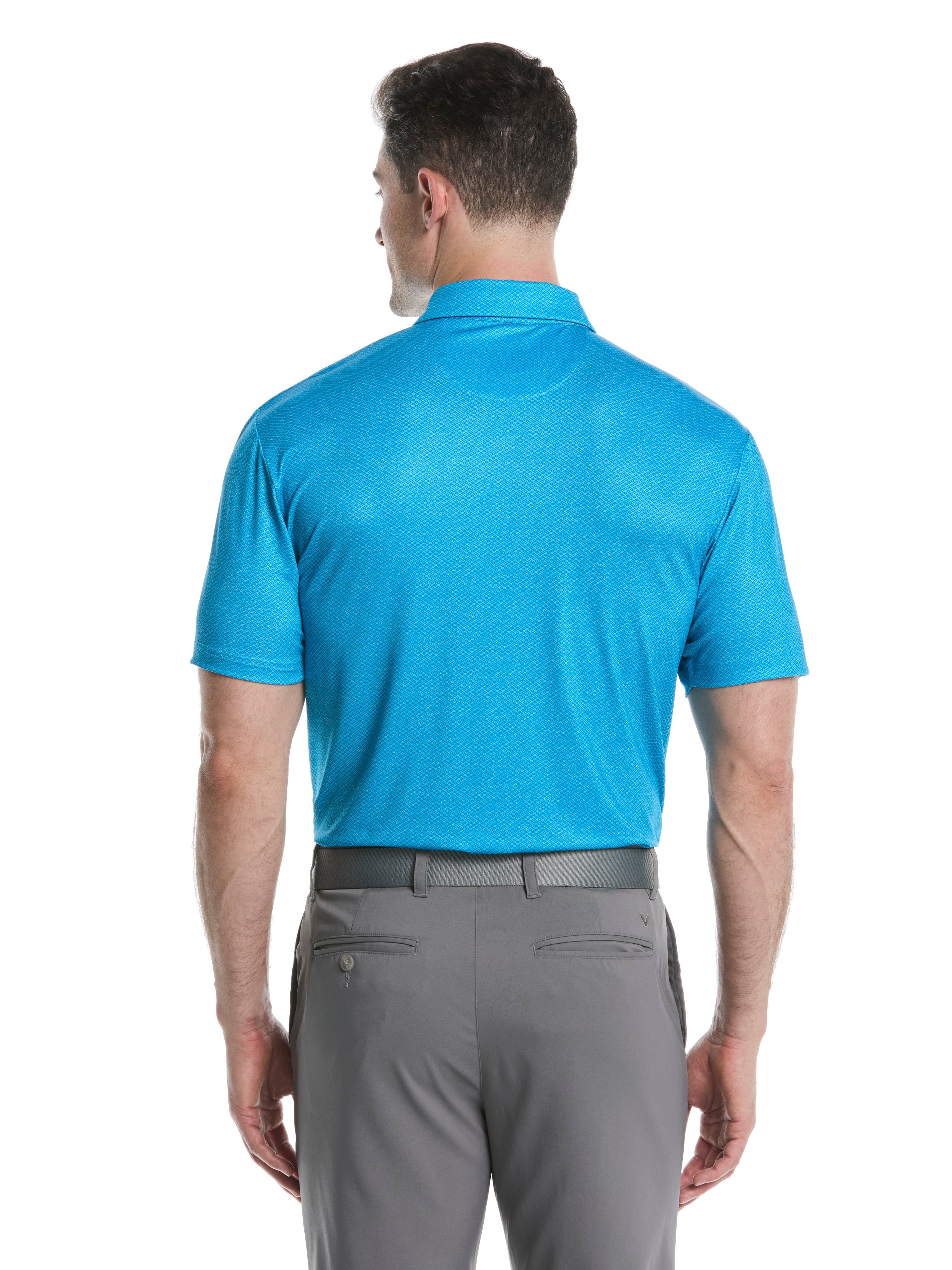 Men's Heather Geo Print Golf Polo Shirt - Breathable Quick-Dry Performance Tee for Golf, Casual Wear & Outdoor Activities
