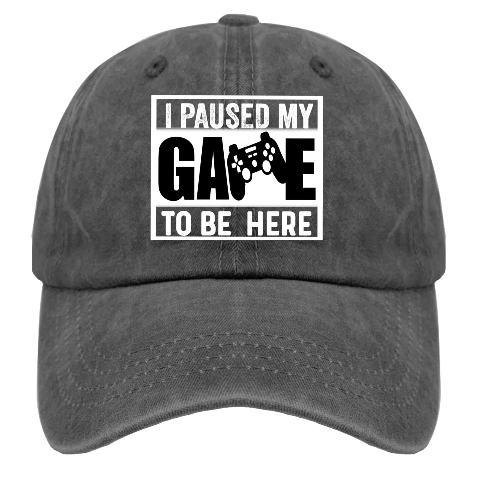Funny 'I Paused My Game to Be Here' Pigment Black Trucker Hat for Men - Best Gifts for Dad, Running & Outdoor Activities Hat - Perfect for Father's Day, BBQ Parties & Summer Adventures