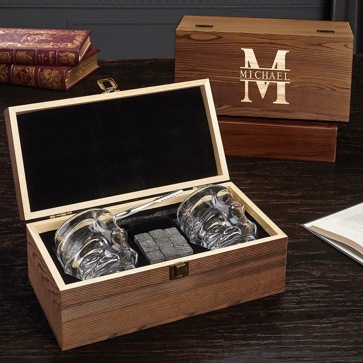 Personalized Whiskey Gift Box Set with Engraved Glasses - Custom Engraving for Special Occasions, Perfect for Weddings, Anniversaries & Corporate Gifts