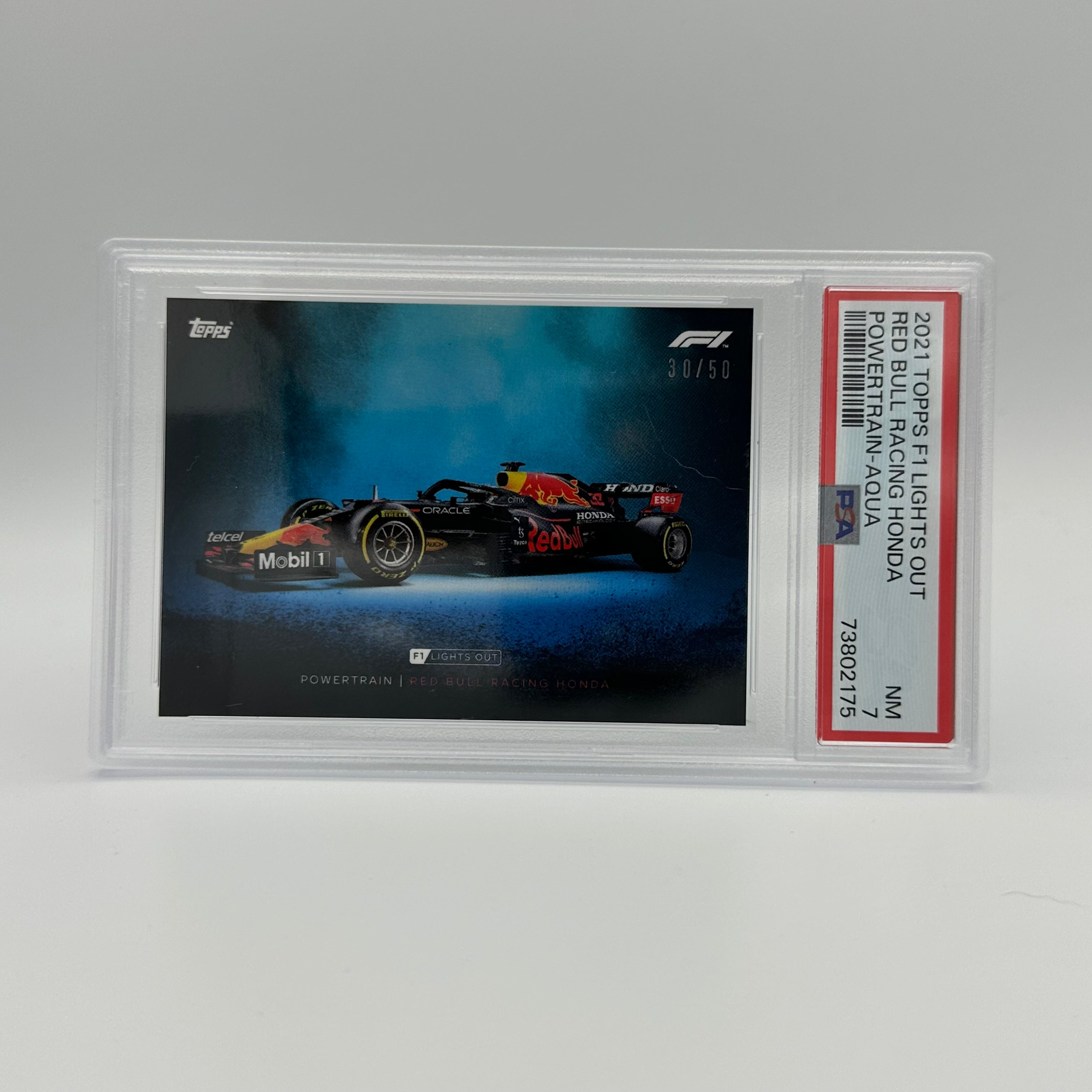 PSA 7 30/50 Red Bull Racing Honda Powertrain Aqua - Limited Edition Collectible for F1 Fans & Racing Enthusiasts - Perfect for Display, Gifts, and Memorabilia Collections