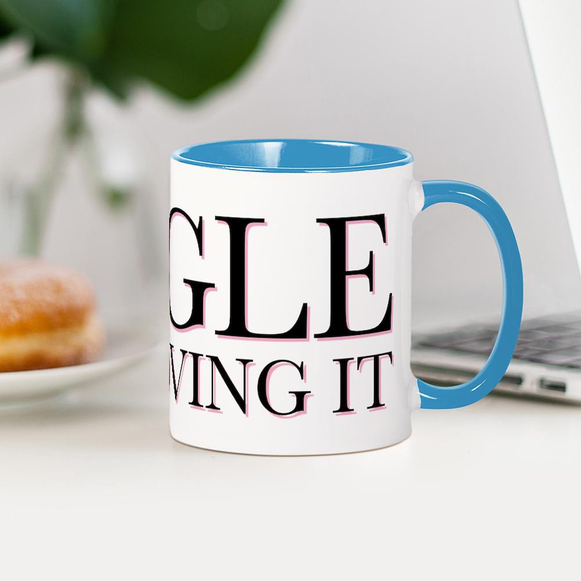 Single And Loving It 11 oz Ceramic Coffee Mug (325 ml) - Perfect for Tea, Hot Chocolate & Office Use - Funny Gift for Singles by CafePress
