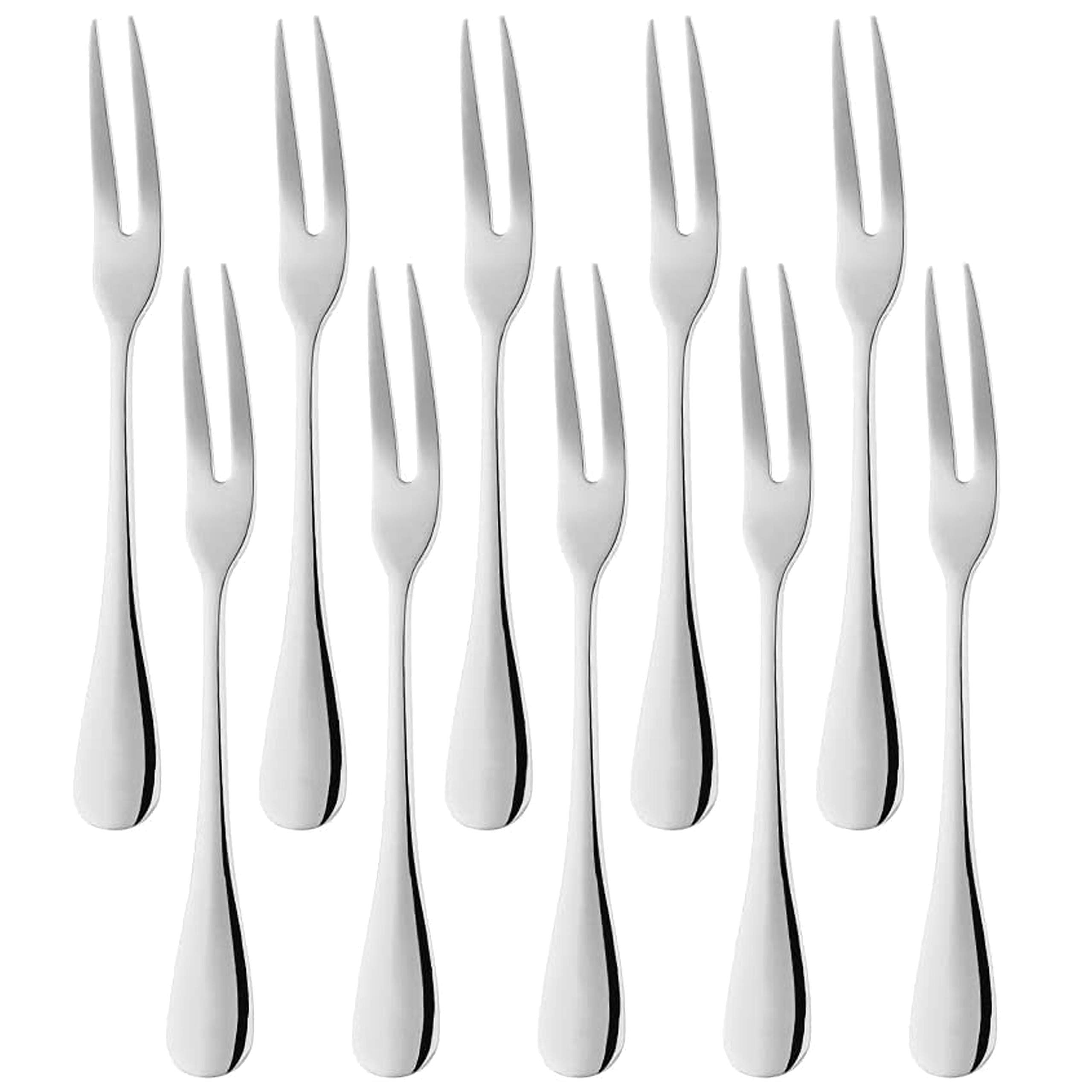 20-Piece Stainless Steel Forks Set - 5.3 Inch Crab, Escargot, Seafood, Dessert, Salad & Fruit Forks - Elegant Silver Appetizer & Cocktail Utensils for Parties, Weddings & Fine Dining