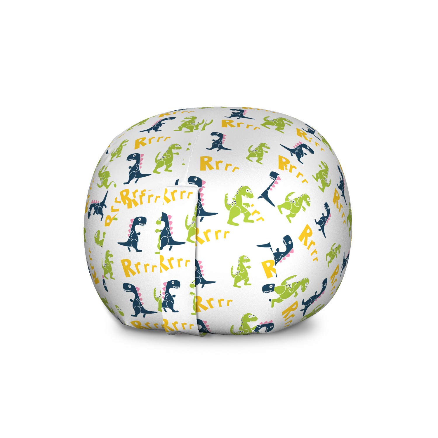 Ambesonne Dinosaur Toy Storage Bag Chair - Large Washable Organizer for Stuffed Animals, Kids Room Decor & Playroom Storage | Cartoon Dino Design, Multicolor | Perfect for Birthday Parties, Nursery Organization & Playtime Fun