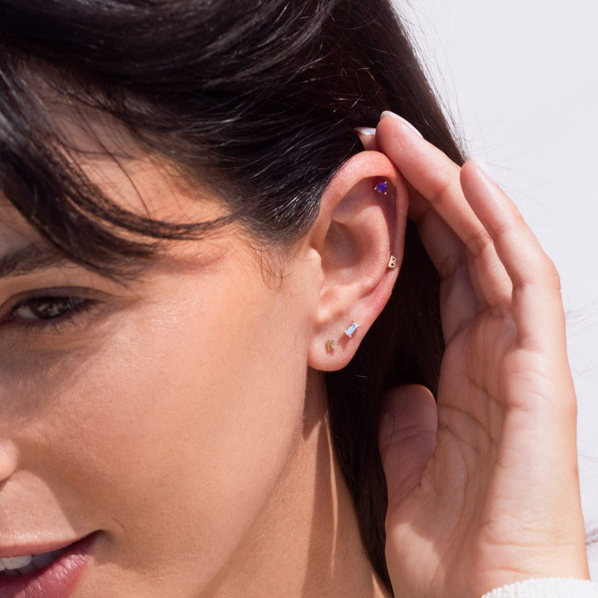 Mini Athena Letter Studs Earrings - Greek Goddess Inspired Jewelry for Women - Perfect for Everyday Wear, Gifts & Special Occasions