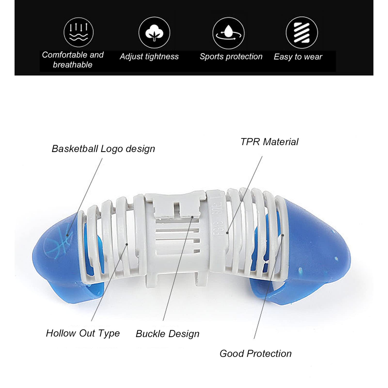 Finger Splint for Basketball & Volleyball - Hollow Support Brace (L) - Protect Injured Fingers During Sports