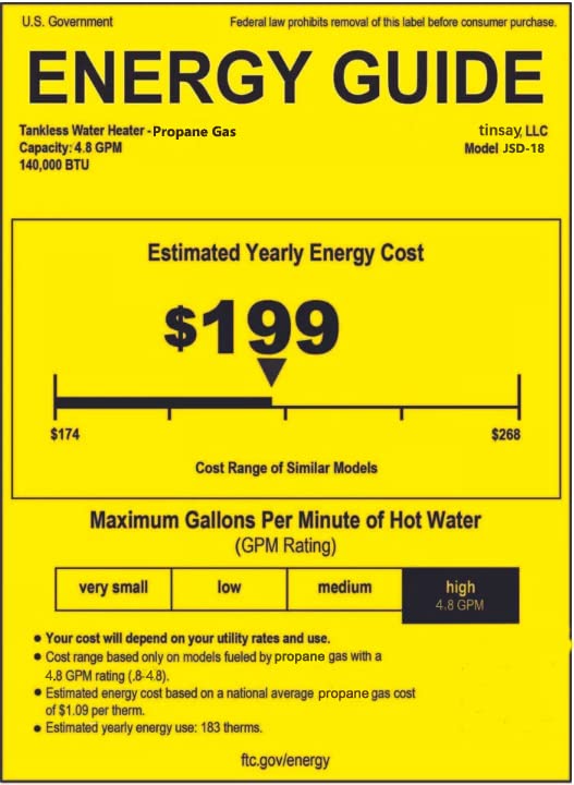 12L Tankless Propane Water Heater - Instant Hot Water for Bathroom, Shower & Kitchen | LPG Gas Powered, Energy Efficient, On-Demand Heating for Home & RV Use