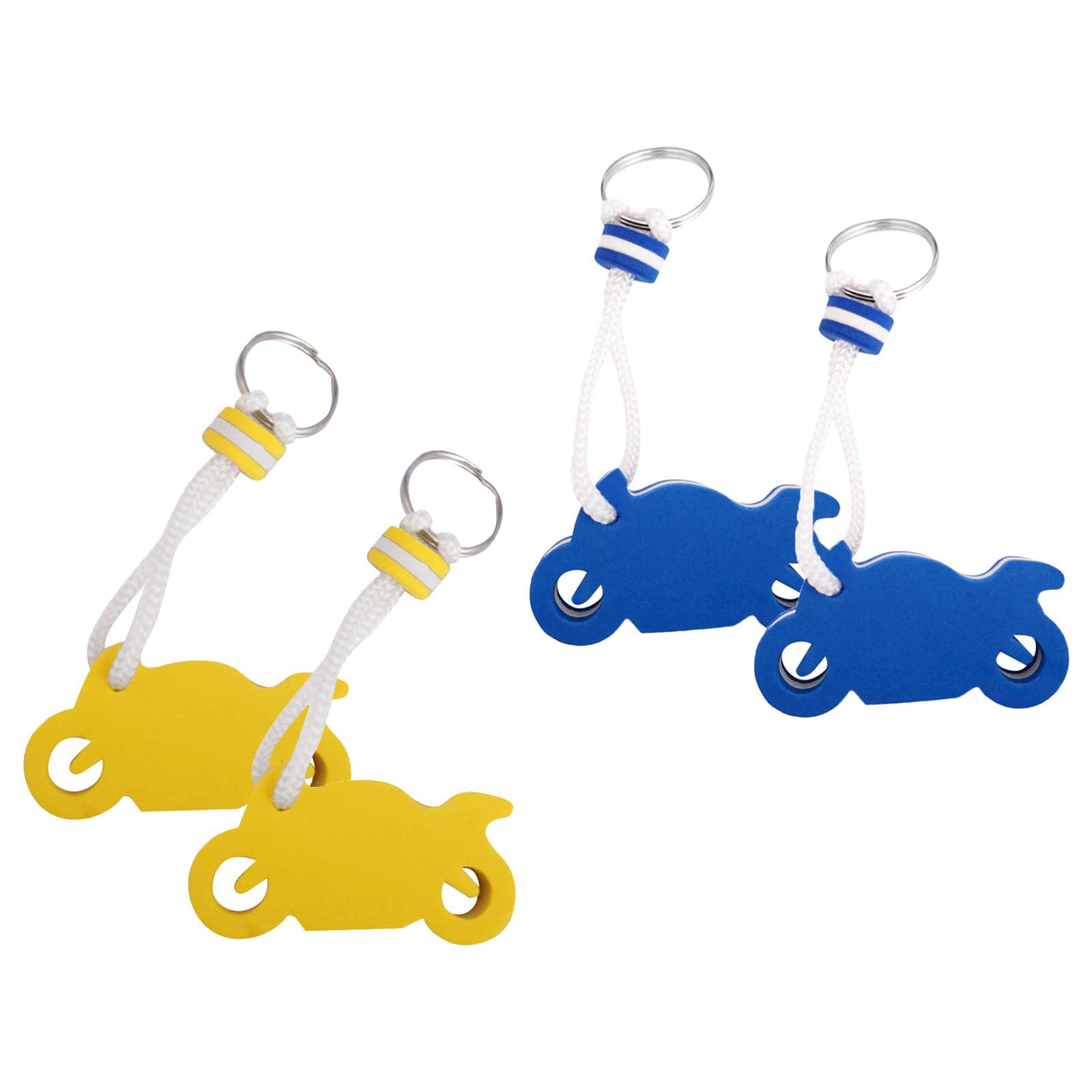 SM SunniMix 4-Piece Waterproof Floating Keychain Set for Motorcycle, Kayak, Boat & Canoe - Anti-Loss Marine Accessories for Sailing, Fishing & Outdoor Activities