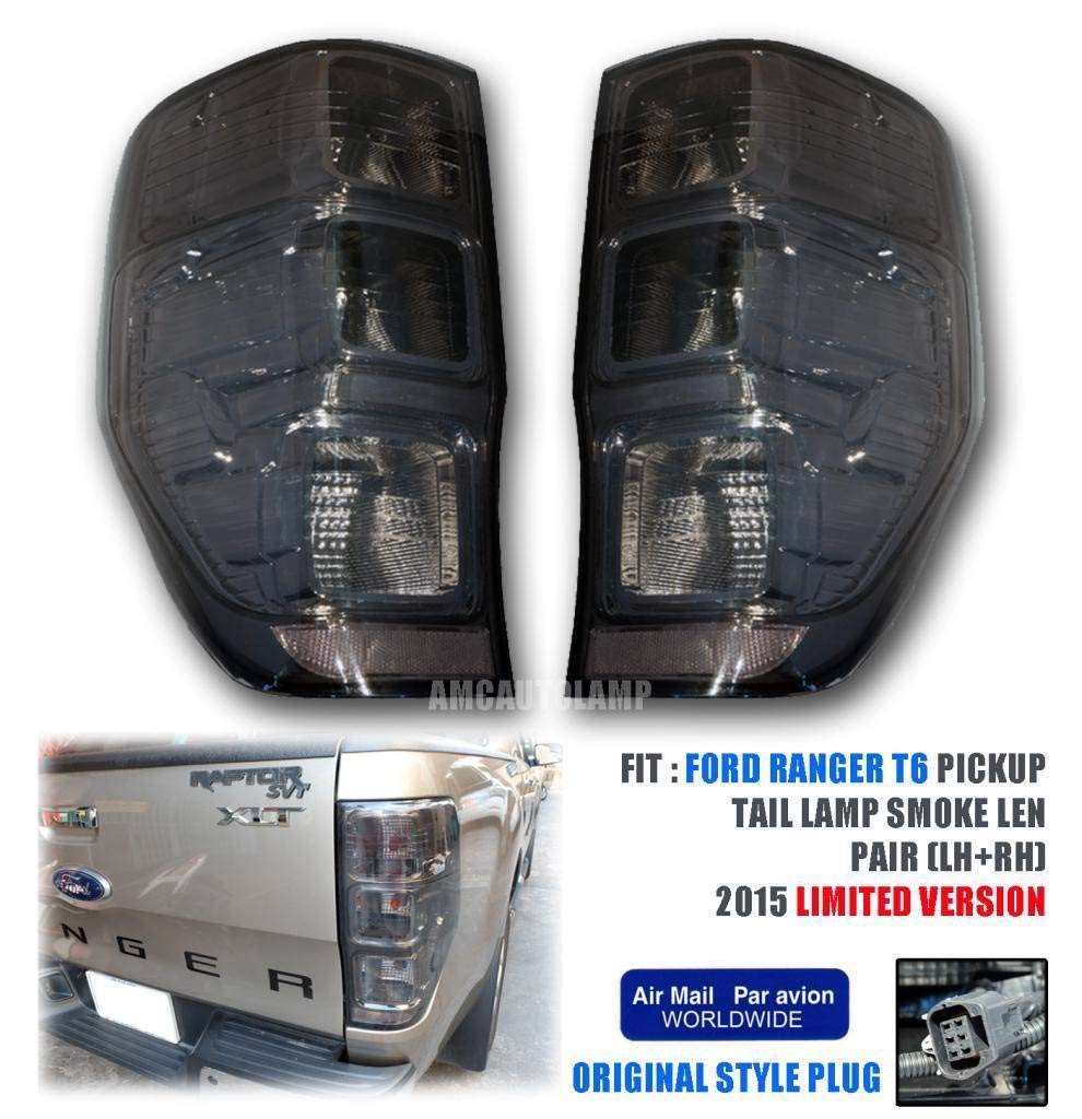 2012-2015 Ford Ranger T6 Wildtrak XL PX Pickup Truck Smoke Black LED Tail Lights - Rear Lamp Assembly for Improved Visibility & Style | Perfect for Night Driving & Off-Road Adventures