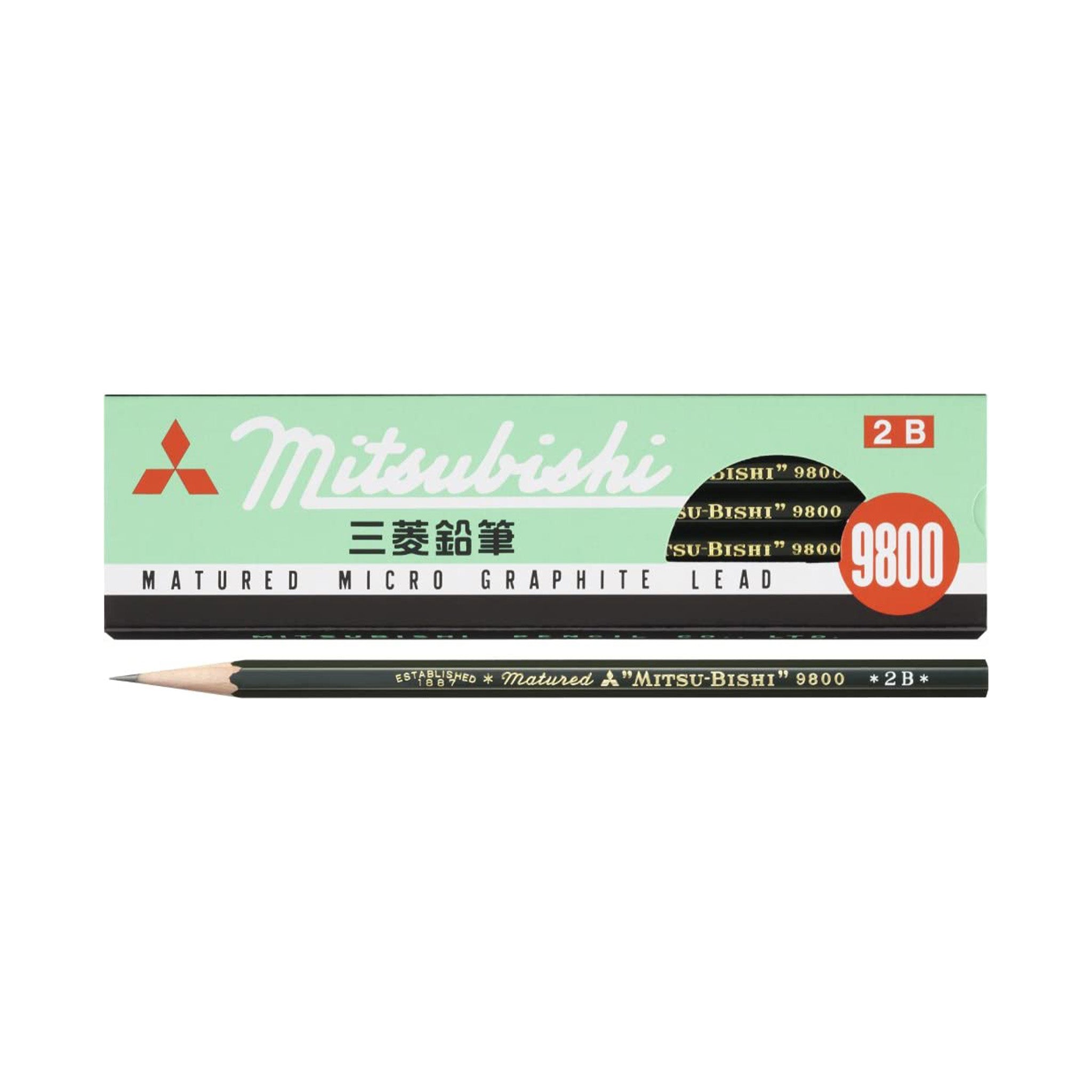 Premium 9800 Wooden Pencils - 1 Dozen Pack (12 Count) by Uni Mitsubishi - Smooth Writing for School, Office & Art Projects