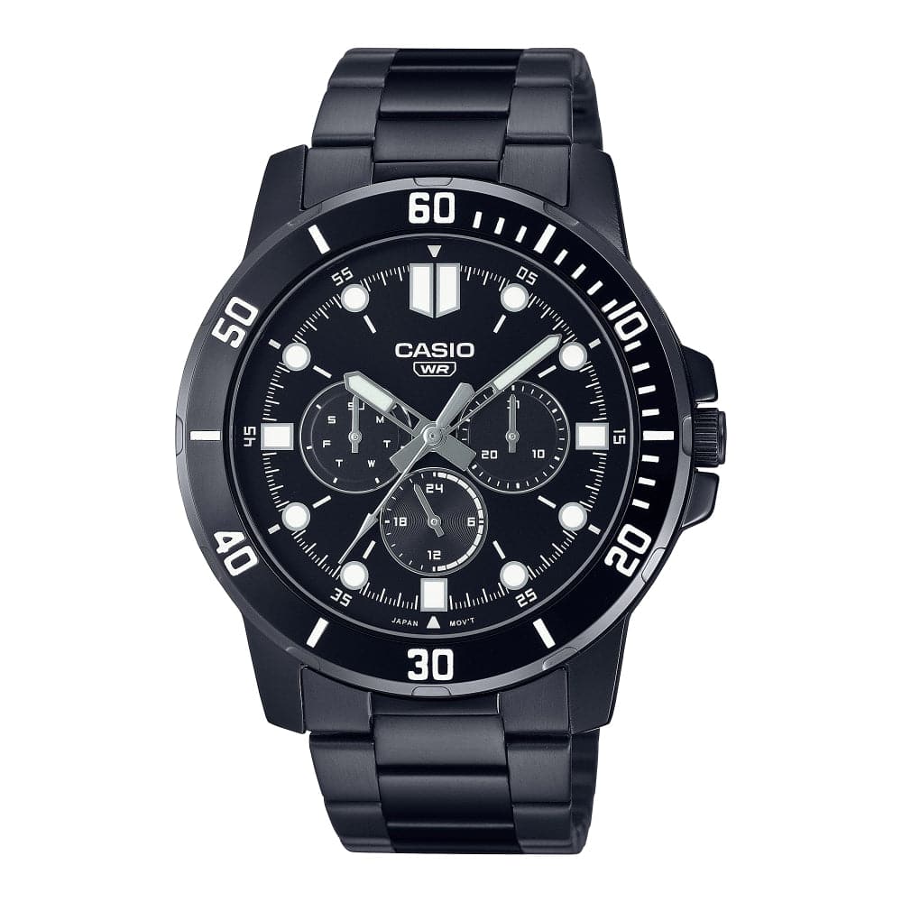 CASIO MTP-VD300B-1EUDF Analog Men's Watch - Black Stainless Steel Strap, Water Resistant, Classic Design for Business & Casual Wear