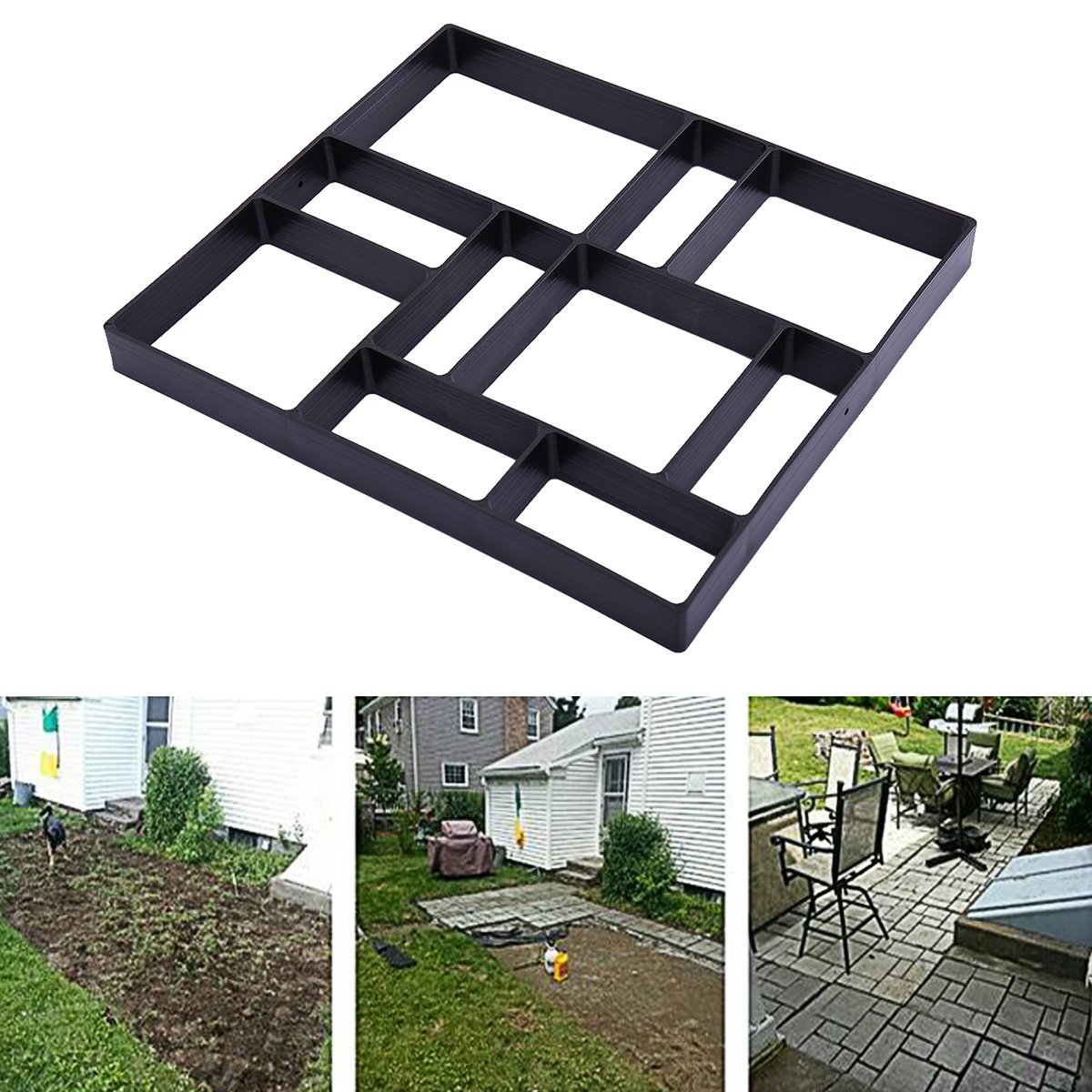 JAXPETY Reusable Concrete Walk Maker Mold - 17.7×15.7 Inch Stepping Stone Pathmate for DIY Garden Path, Patio & Yard Decoration | Perfect for Outdoor Walkways, Landscaping & Backyard Projects