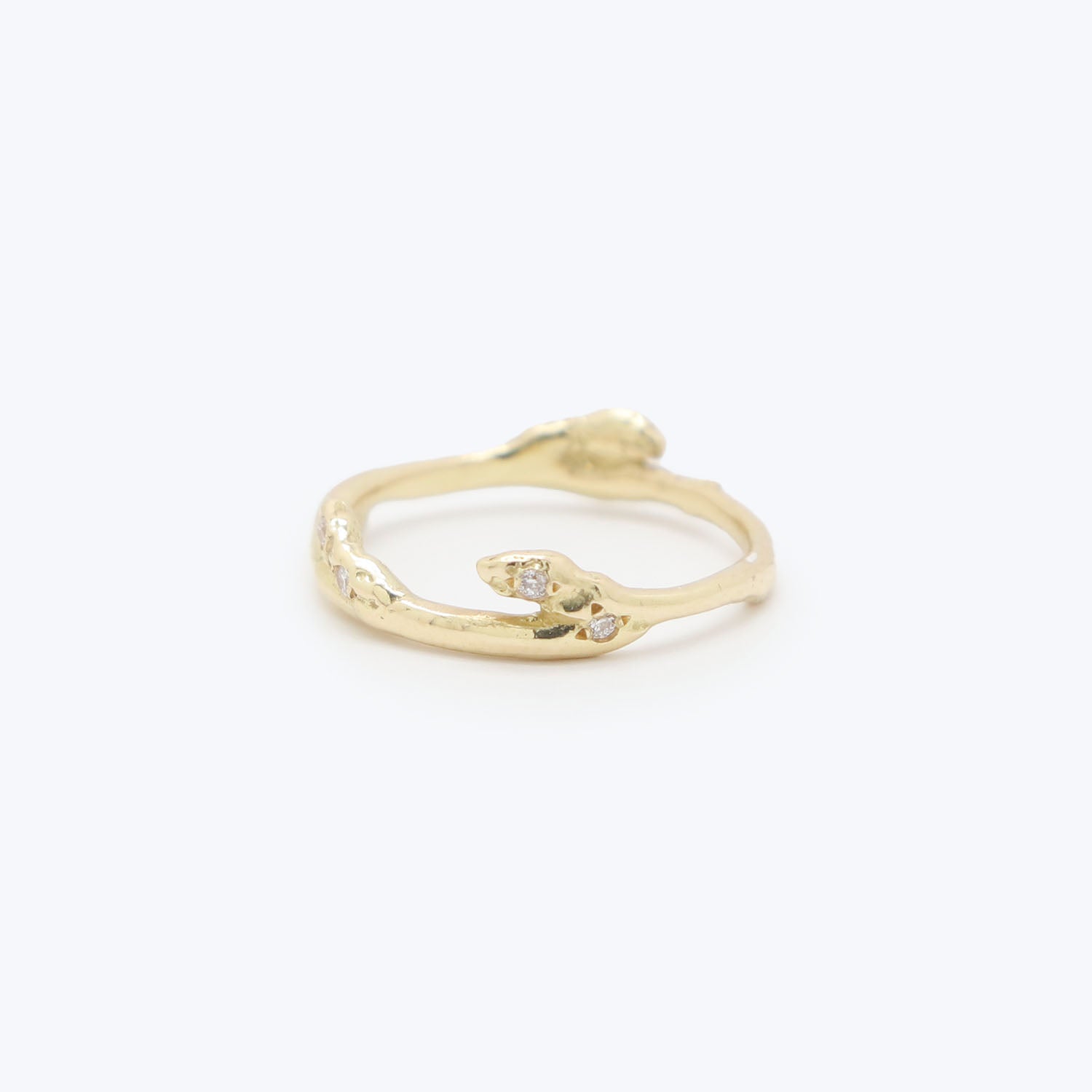 Elegant Branch Diamond Pave Ring - 14K Gold or Sterling Silver Wedding Band, Engagement Ring for Women - Perfect for Anniversaries, Proposals & Special Occasions