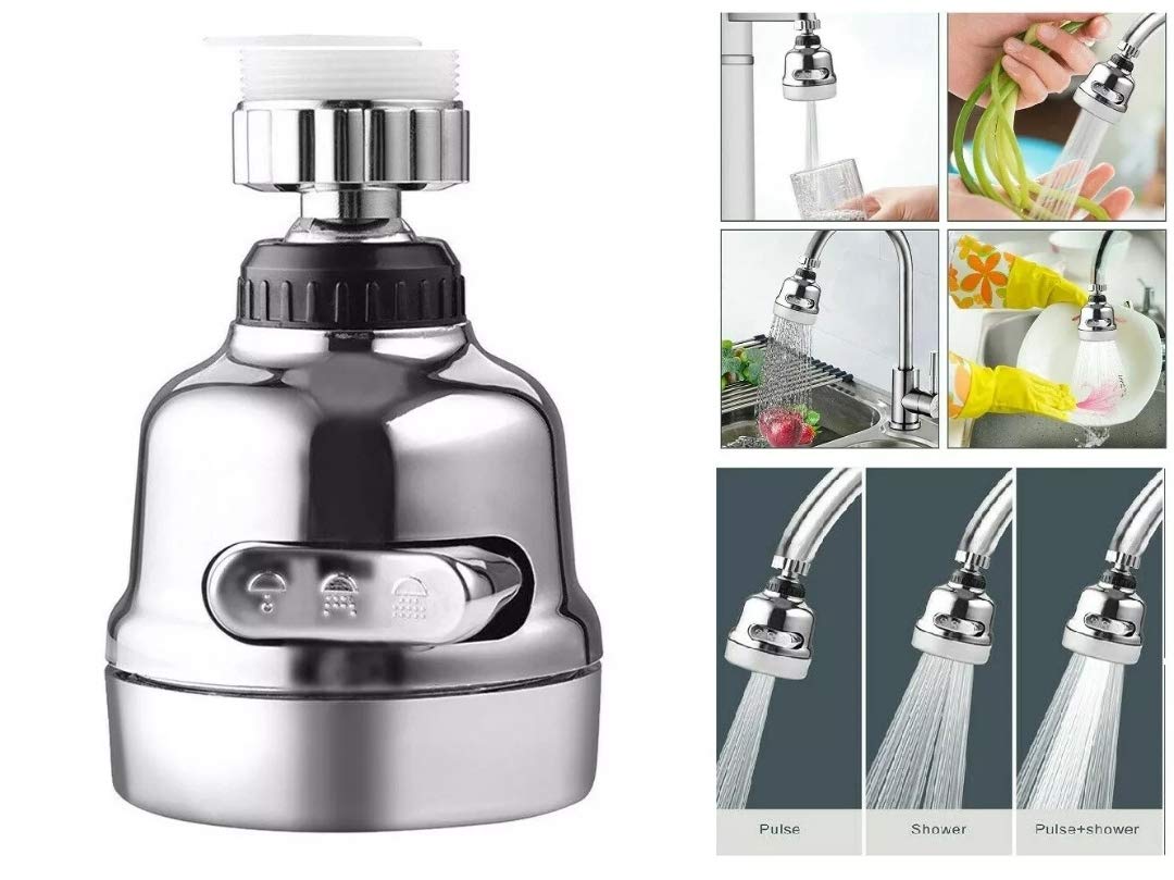 360 Degree Rotating Kitchen Faucet Spray Head - Adjustable Water Saving Nozzle for Easy Dish Washing & Sink Cleaning | Perfect for Modern Homes & Restaurants